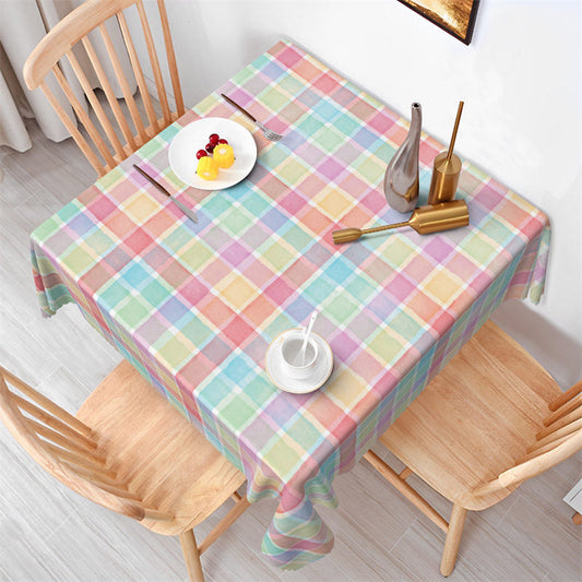 Lofaris Classic Sweet Color Checkered Square Tablecloth