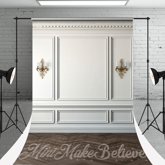 Lofaris Classic White European Wall Candle Floor Sweep Backdrop