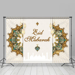 Lofaris Classical Mandala Pattern Beige Eid Mubarak Backdrop