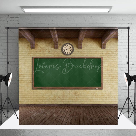 Lofaris Classroom Floor Brick Wall Back To School Backdrop