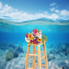 Lofaris Clear Coral Plant Undersea Blue Wavy Summer Backdrop