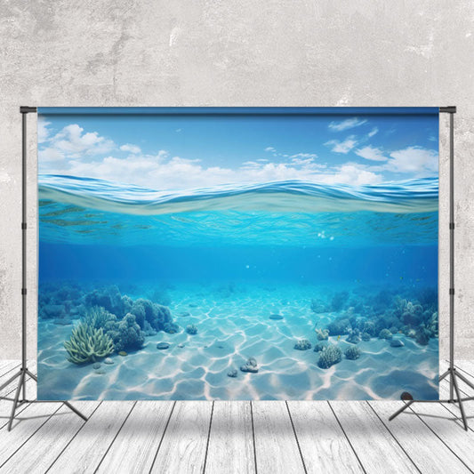 Lofaris Clear Coral Plant Undersea Blue Wavy Summer Backdrop