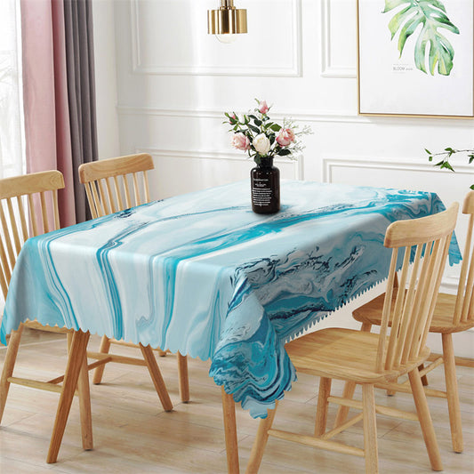 Lofaris Clear Water Wave Streak Blue Rectangle Tablecloth
