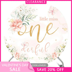 (Ship In 24HR) 1.8M Little Miss Onederful Happy Birthday Circle Backdrop