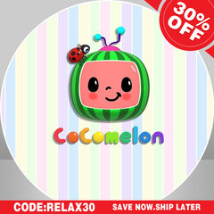 (Ship In 24HR) Circle Watermelon Stripe Birthday Backdrop For Party