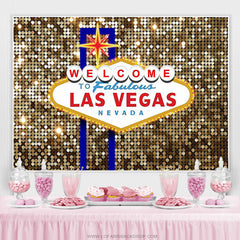 Lofaris Glitter Welcome To Las Vegas Fabulous Night Birthday Backdrop