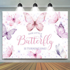 Lofaris Little Butterfly Is Turning One Birthday Backdrop