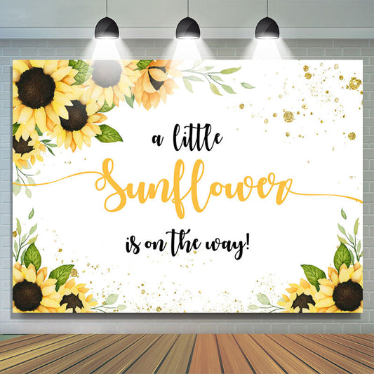 Lofaris Little Sunflower Is On The Way Baby Shower Backdrop