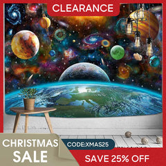 (Ship In 24HR) Galactic Planet Galaxy Trippy 3D Printed Wall Tapestry