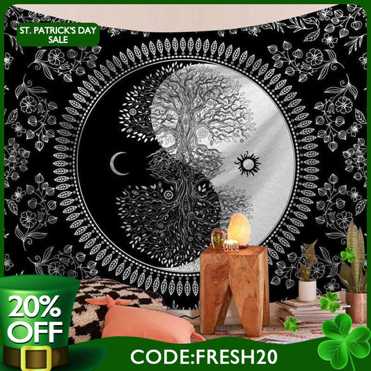 (Ship In 24HR) Tree Of Life Tree Moon Divination Family Wall Tapestry
