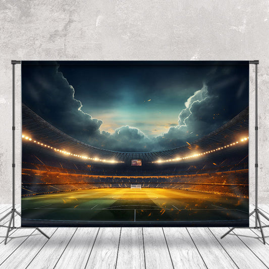 Lofaris Cloud Nightfall Dim Light Football Field Backdrop