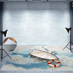 Lofaris Cloud Star Newborn Boat Nautical Floor Backdrop