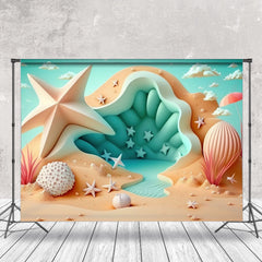 Lofaris Cloud Starfish Beach Shell Summer Portrait Backdrop