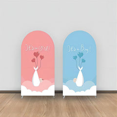 Lofaris Clouds Pink Blue Balloons Baby Shower Arch Backdrop
