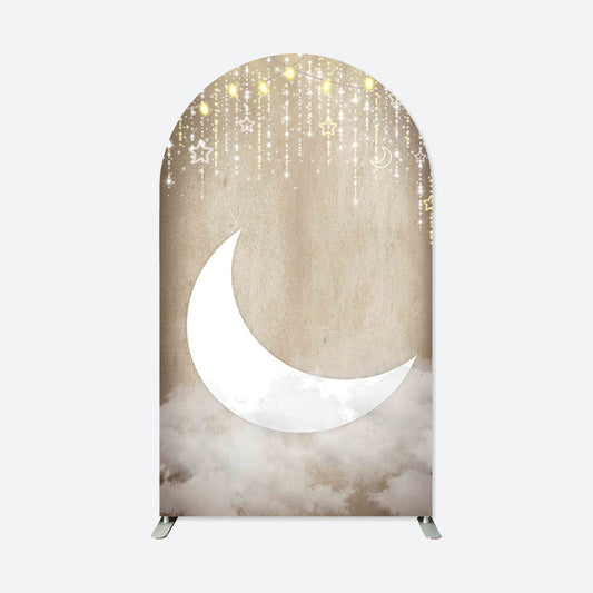 Lofaris Cloudy Moon Baby Shower Double Sided Arch Backdrop