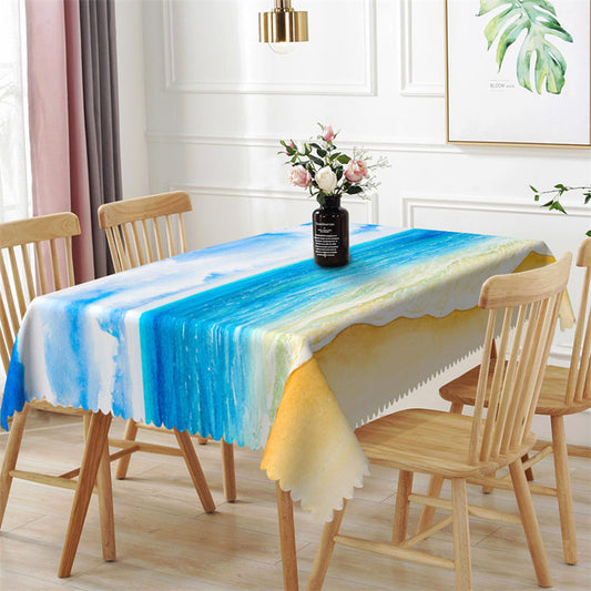 Lofaris Coastal Scenery Blue Sky Clouds Rectangle Tablecloth