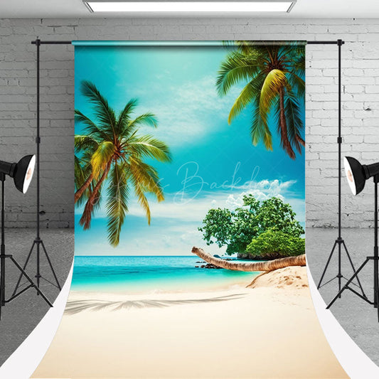 Lofaris Coconut Trees Beach Holiday Photo Sweep Backdrop