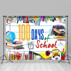 Lofaris Colored Pens Book 100Days Back To School Backdrop