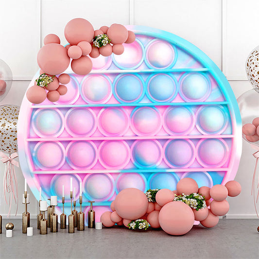 Lofaris Colorflu Glitter Pop It Round Birthday Party Backdrop