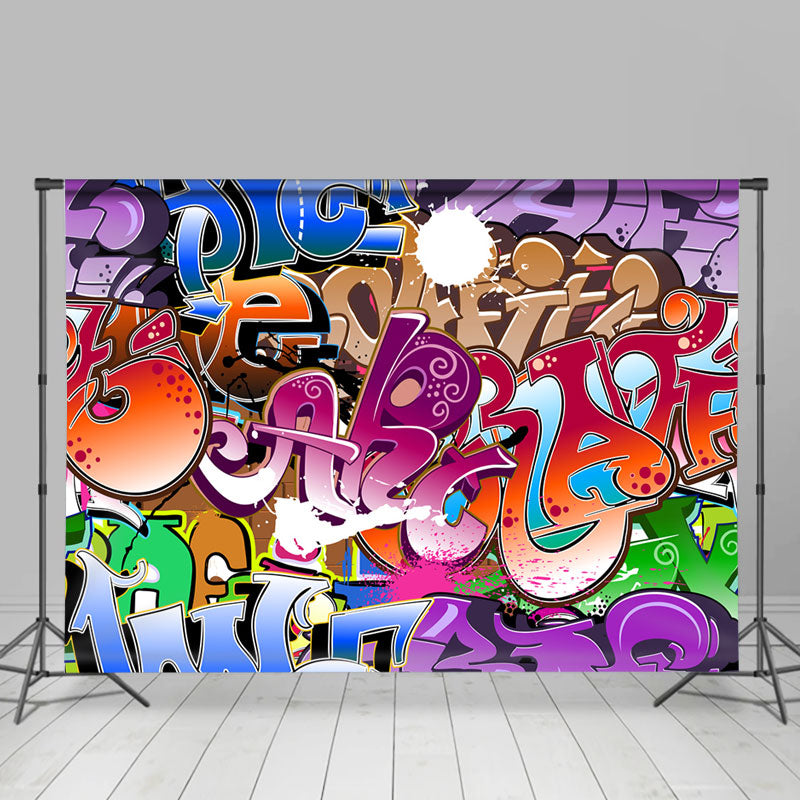 Colorful Alphabet Graffiti Photography Backdrop - Lofaris