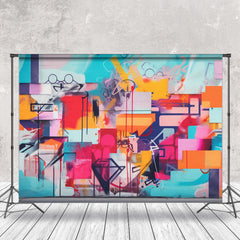 Lofaris Colorful Art Pattern Brick Graffiti Wall Backdrop