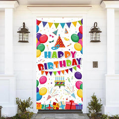 Lofaris Colorful Balloons Gifts Happy Birthday Door Cover
