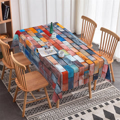 Lofaris Colorful Birck Wall Broken Rectangle Tablecloth