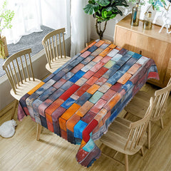 Lofaris Colorful Birck Wall Broken Rectangle Tablecloth