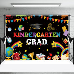 Lofaris Colorful Book Bag Black Kindergarden Grad Backdrop