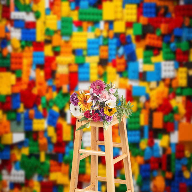 Lofaris Colorful Building Blocks Newborn Photoshoot Backdrop