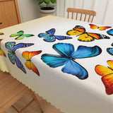 Load image into Gallery viewer, Lofaris Colorful Butterflies Light Yellow Fabric Tablecloth