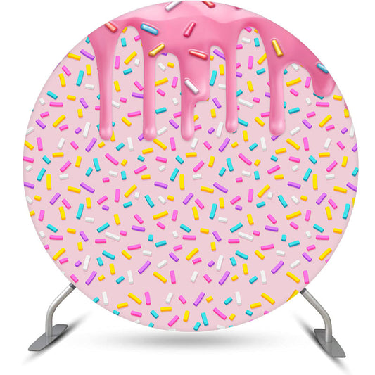 Lofaris Colorful Candy Cream Round Backdrop For Birthday