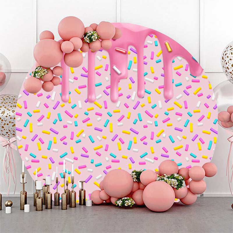 Lofaris Colorful Candy Cream Round Backdrop For Birthday