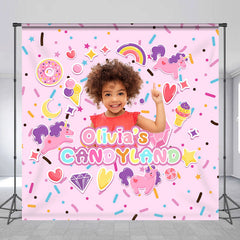 Lofaris Colorful Candyland Custom Birthday Party Backdrop