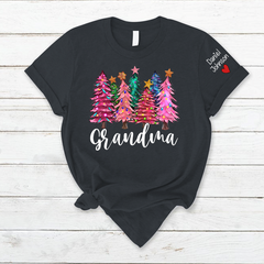 Lofaris Colorful Christmas Trees Love Grandma Kids T - Shirt