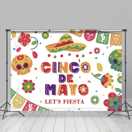 Lofaris Colorful Cinco De Mayo Mexican Fiesta Party Backdrop