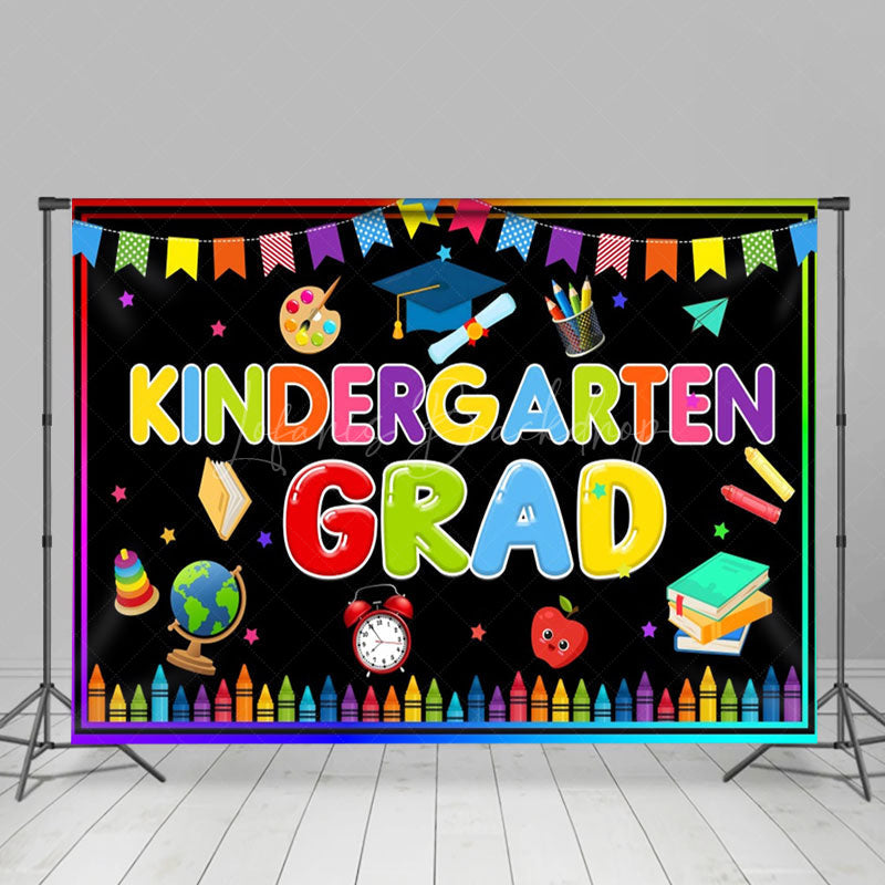 Lofaris Colorful Crayon Study Stuff Star Graduation Backdrop