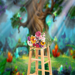 Lofaris Colorful Crystal Wonderland Forest Spring Backdrop