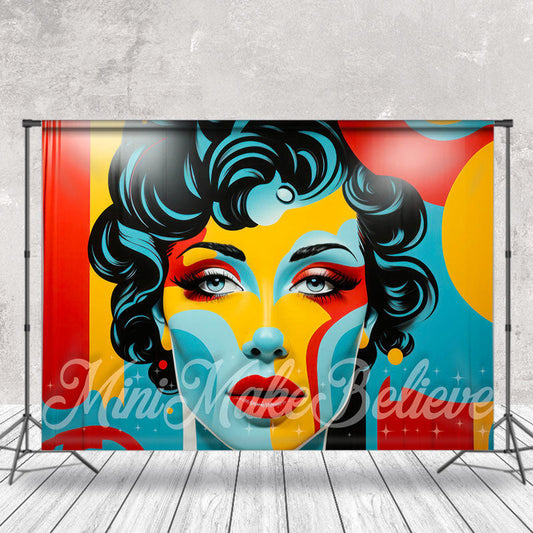 Lofaris Colorful Curly Hair Woman Portrait Fine Art Backdrop