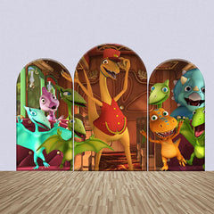 Lofaris Colorful Dinosaurs House Party Arch Backdrop Kit