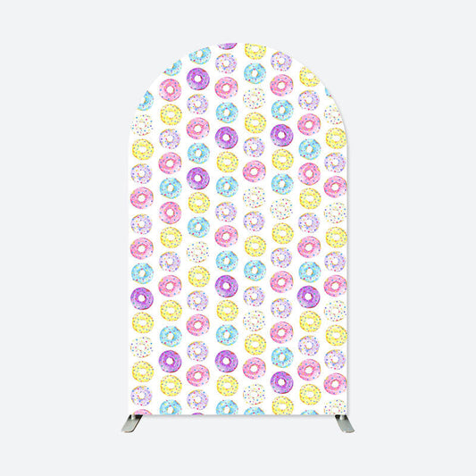 Lofaris Colorful Dounts Happy Birthday Party Arch Backdrop