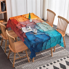 Lofaris Colorful Dry Crack And Broken Rectangle Tablecloth