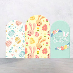 Lofaris Colorful Eggs Bunny Happy Easter Arch Backdrop Kit