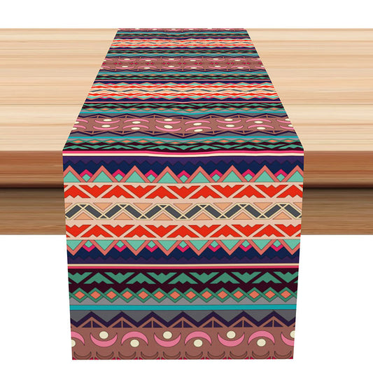 Lofaris Colorful Ethnic Stripe Patterns Vintage Table Runner