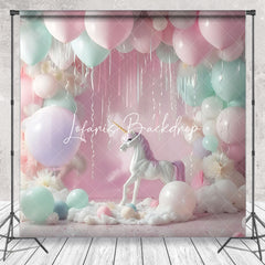 Lofaris Colorful Fairy Tale Balloons Unicorn Photo Backdrop