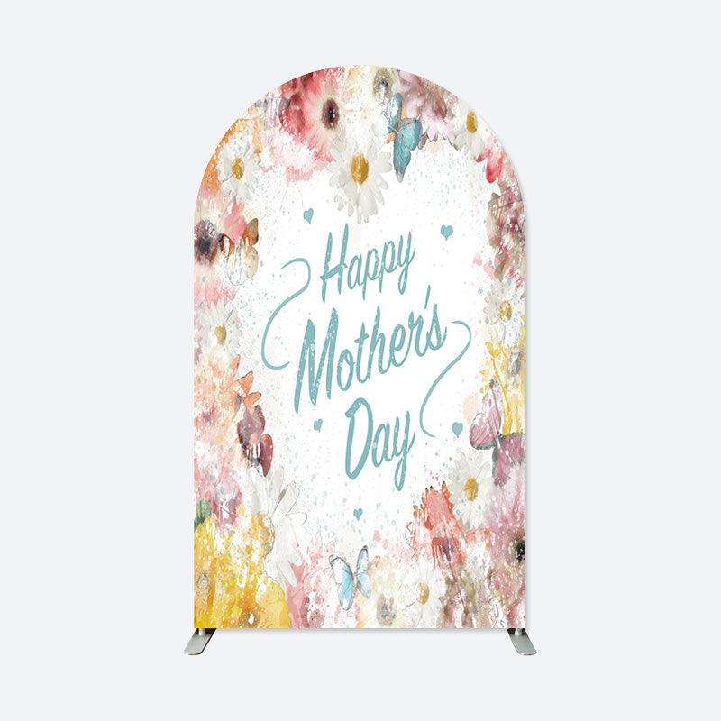 Lofaris Colorful Floral Happy Mothers Day Arch Backdrop
