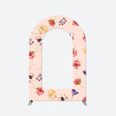 Lofaris Colorful Floral Pink Open Arch Backdrop For Party Decor
