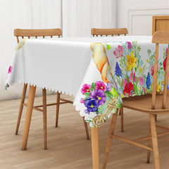 Lofaris Colorful Flowers Butterfly Boho Spring Tablecloth