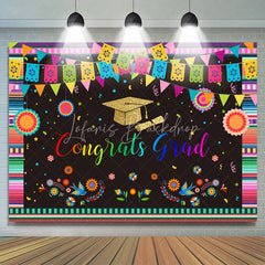 Lofaris Colorful Glitter Spring Themed Congratsgrad Backdrop