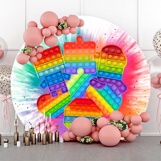 Lofaris Colorful Graffiti Pop Wall Round Birthday Backdrop Kit